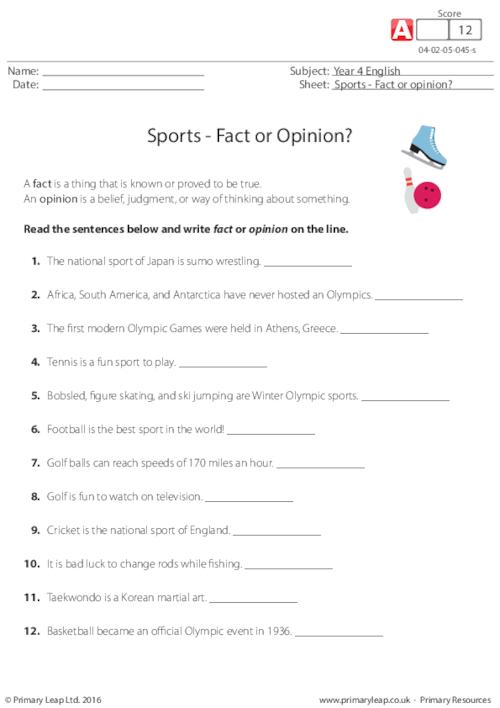 Sports - Fact or Opinion?