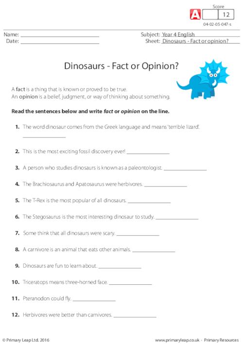 Dinosaurs - Fact or Opinion?