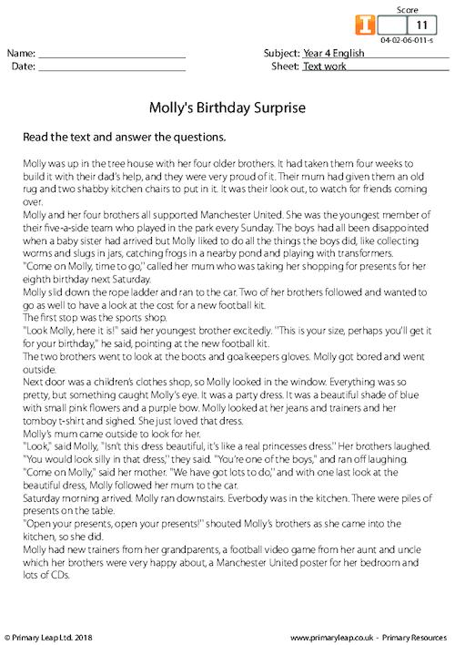 Molly's birthday surprise