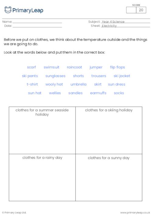 year 4 science printable resources free worksheets for
