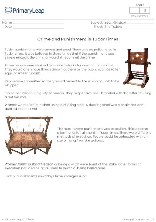 Crime and Punishment In Tudor Times