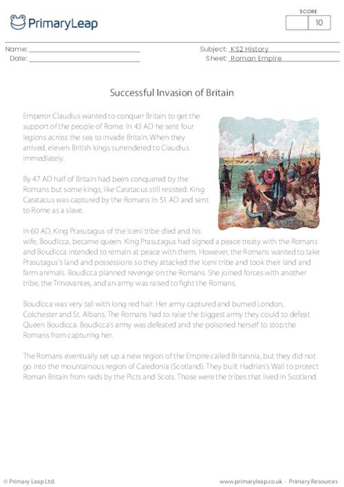 Reading comprehension - Successful Invasion of Britain