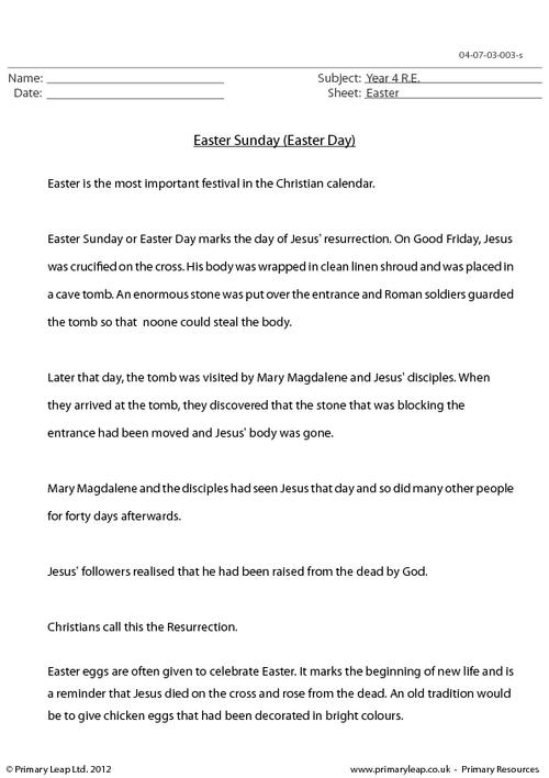 Text work - Easter Sunday (Easter Day)