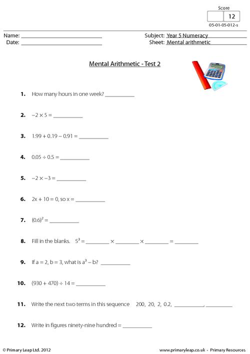 numeracy-mental-arithmetic-test-2-worksheet-primaryleap-co-uk