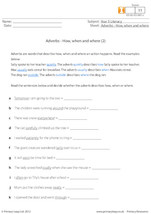 Adverbs - How, when and where (2)