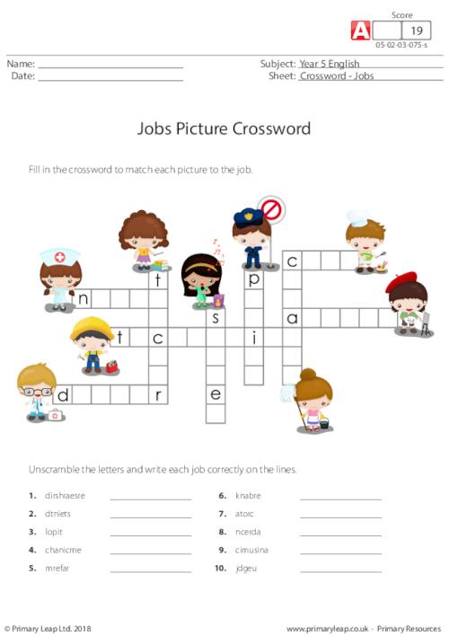 Jobs Picture Crossword