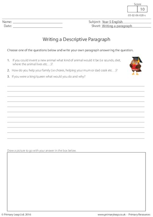 Writing a Descriptive Paragraph (4)