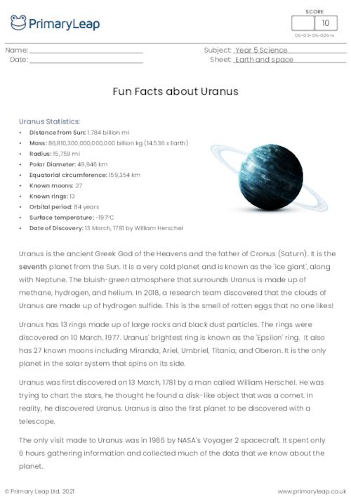 Fun facts about Uranus