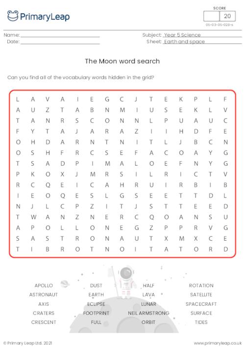 The Moon Word Search
