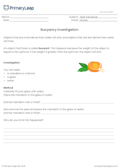 Buoyancy investigation