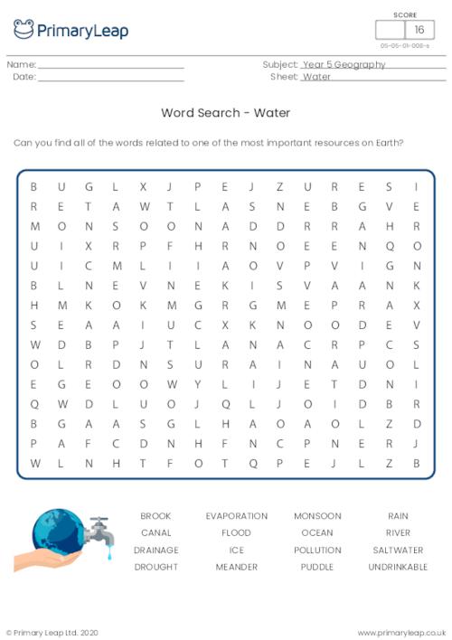 Word Search - Water