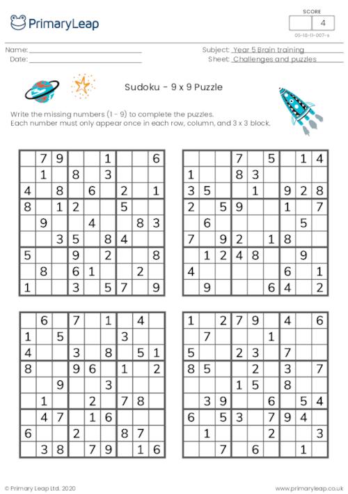 Sudoku 9 x 9 puzzle - Space theme