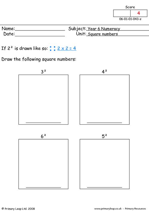 Square numbers 1