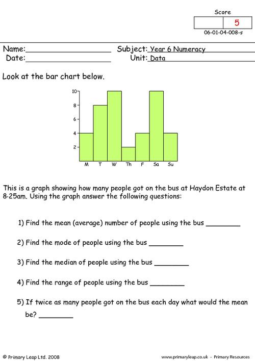 numeracy data 3 worksheet primaryleap co uk