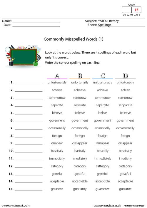 Commonly Misspelled Words (1)
