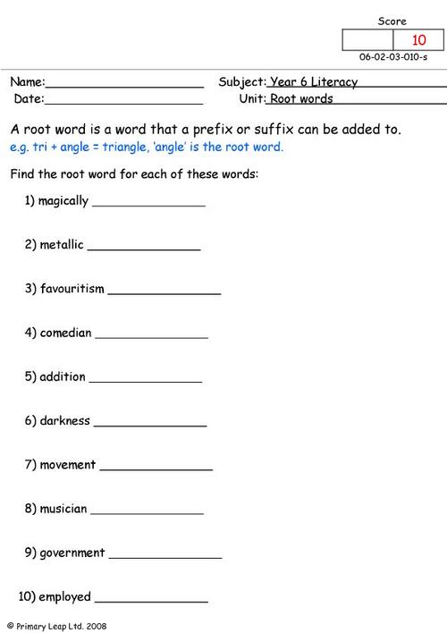 Root Words Worksheet Root Word Suffix And Prefix Review Worksheets