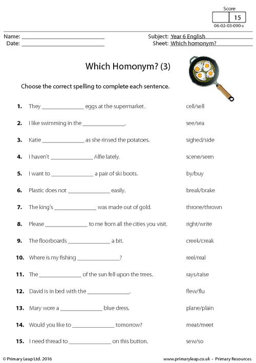 Which Homonym? (3)