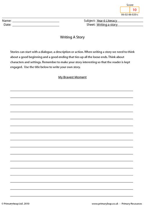 Writing a story - My bravest moment