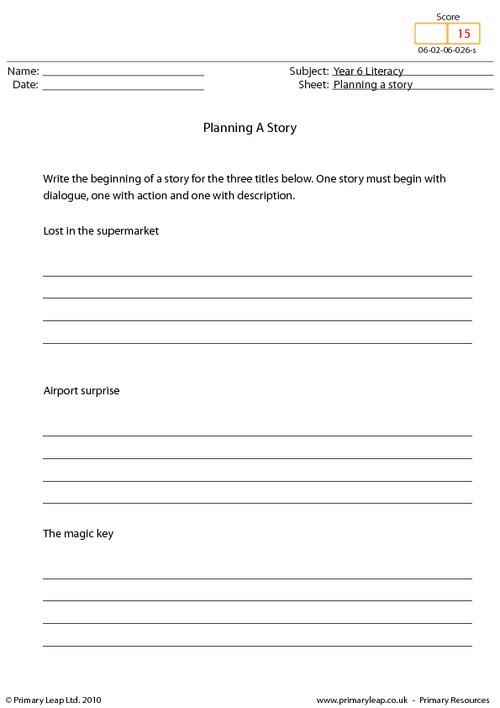 Planning a story