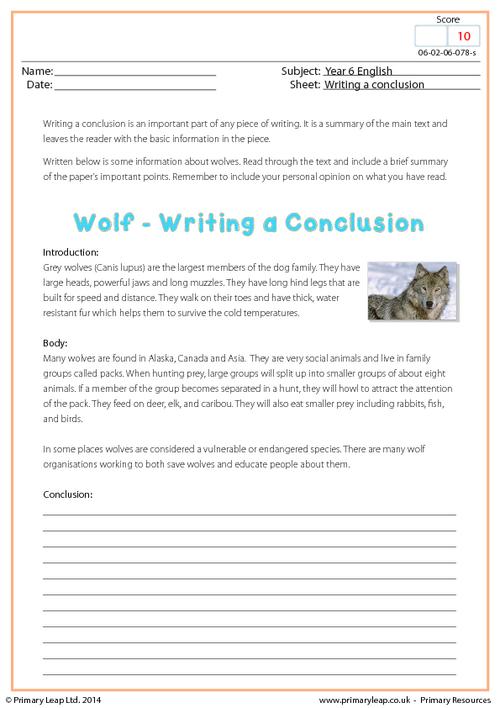 Writing a Conclusion - Wolf