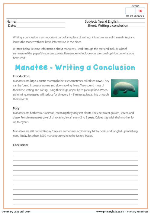 Writing a Conclusion - Manatee