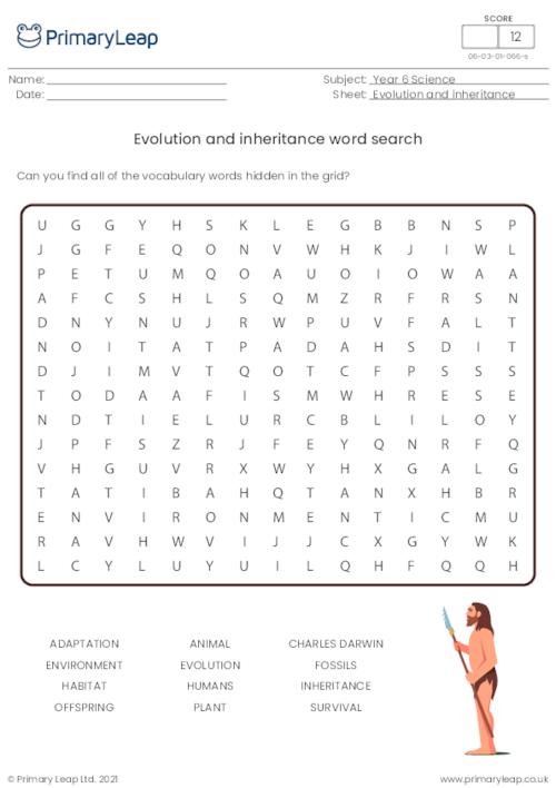 Evolution and inheritance word search