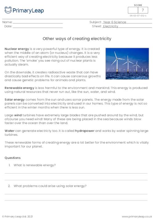 Other ways of creating electricity