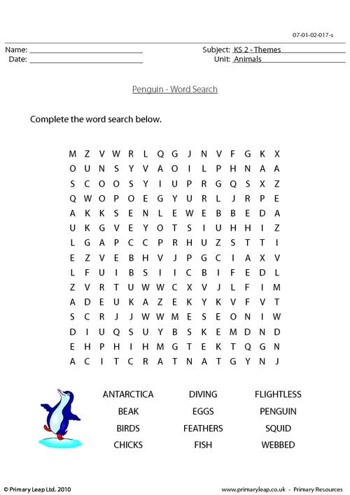 Penguin word search