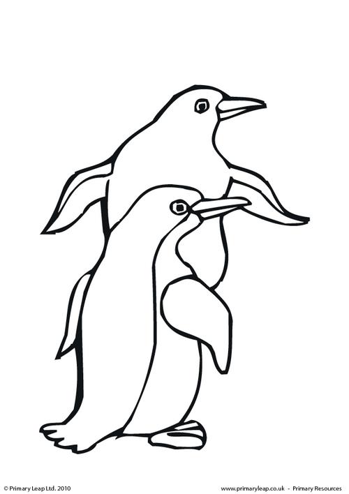 Penguin colouring page 2