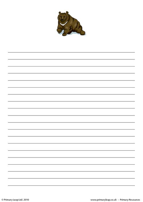 Bear writing paper 1