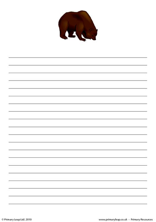 Bear writing paper 2