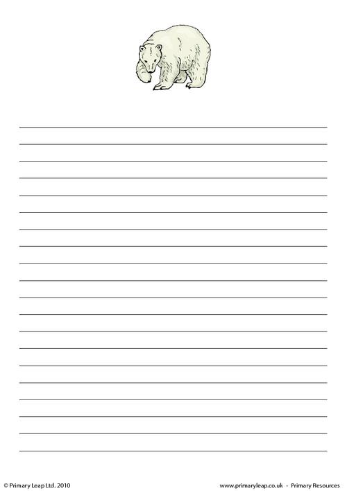 Polar bear writing paper 1