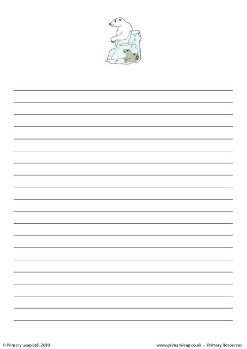 Polar bear writing paper 2