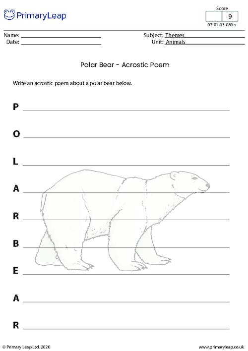 Polar bear acrostic poem