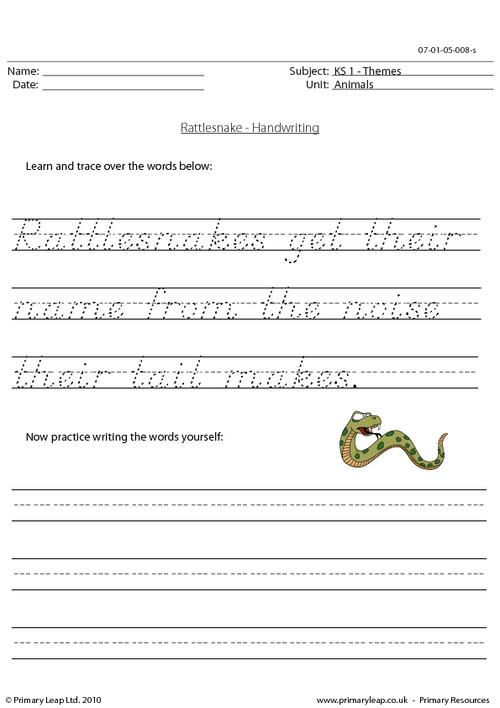 Rattlesnake handwriting
