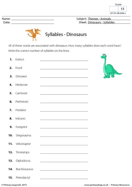 Dinosaurs - How many syllables?