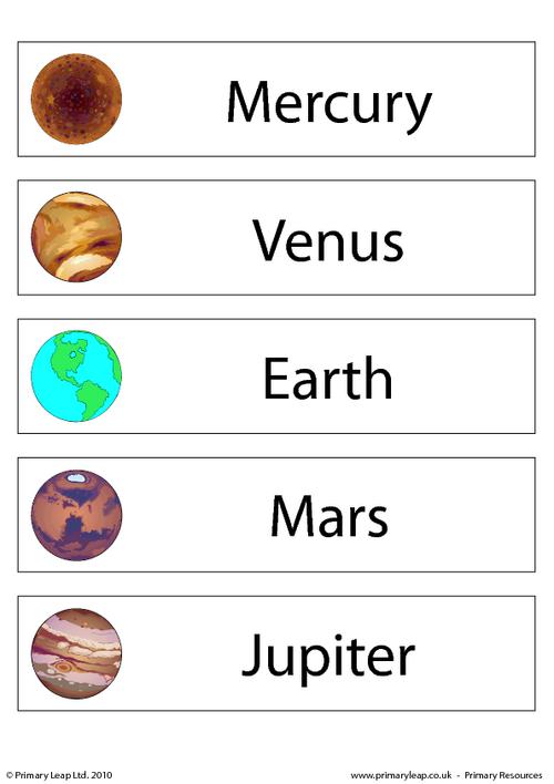 Planets flashcard - set of 9