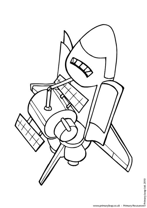 Spaceship colouring page