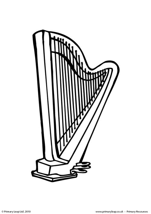 harp colouring page colouring picture harp age all ages 1 2 3