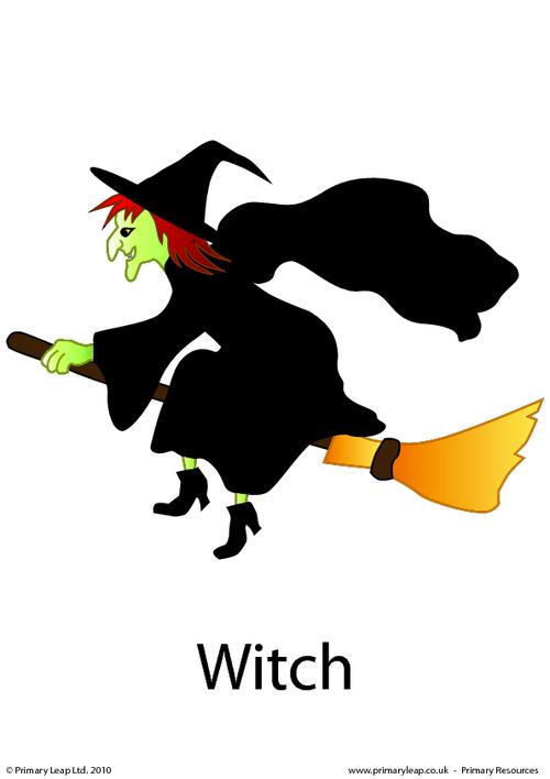 Halloween flashcard - witch
