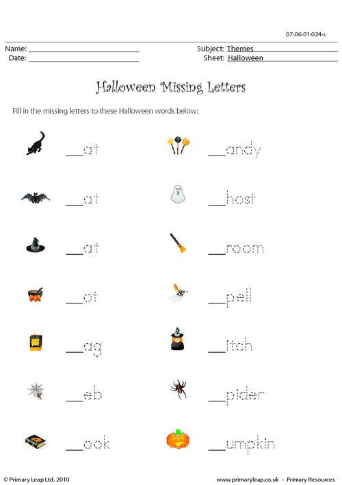 Halloween missing letters