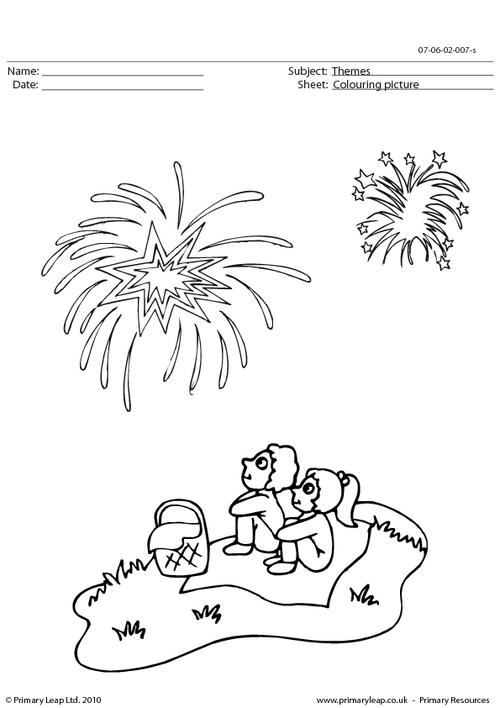 Colouring picture - fireworks