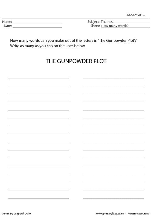 The gunpowder plot - How many words?