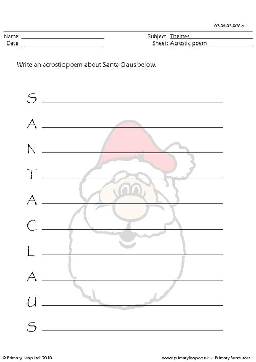 Acrostic poem - Santa Claus