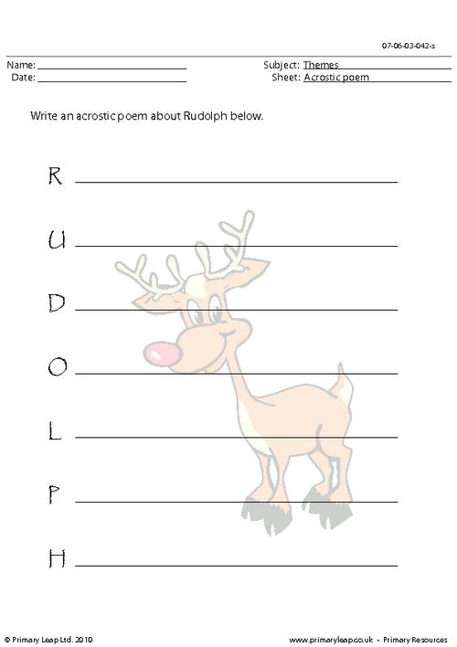 Acrostic poem - Rudolph
