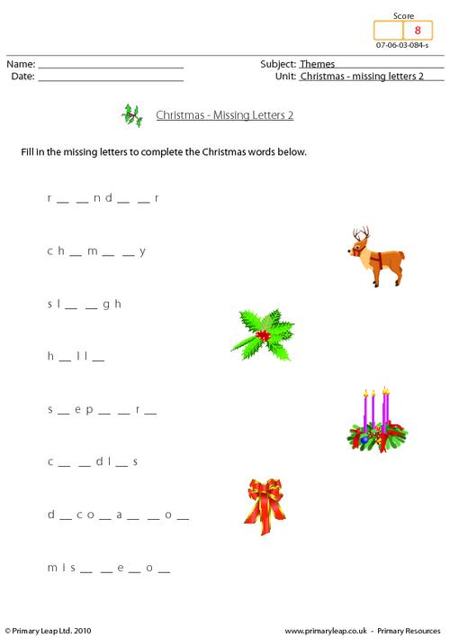 Missing letters - Christmas theme activity
