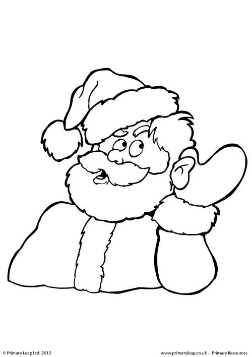 Colouring picture - Santa hears something