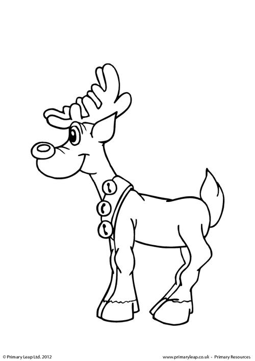 Colouring picture - Standing reindeer