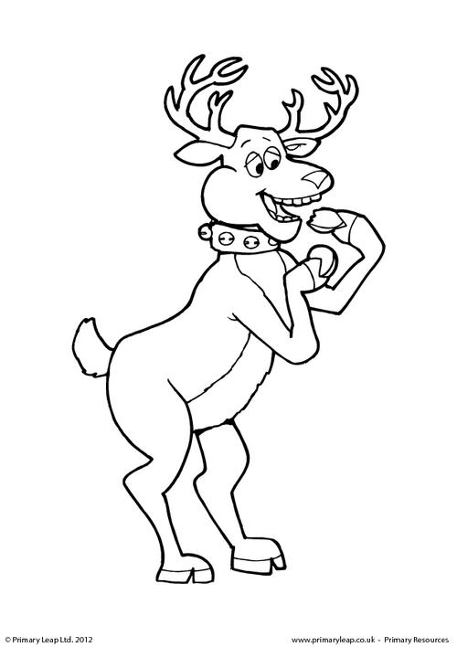 Colouring picture - Eating reindeer