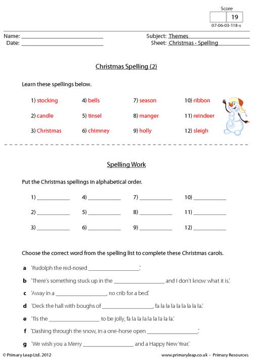 Christmas - Spelling (2)